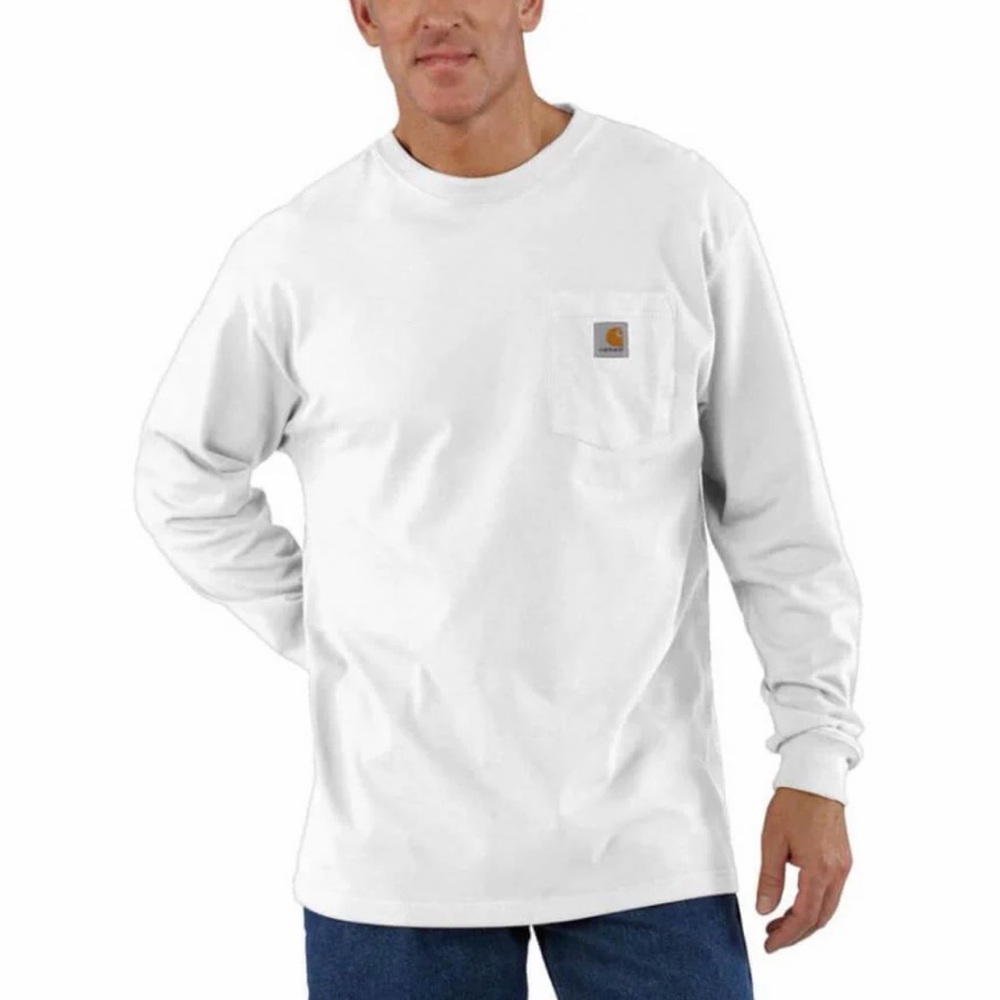 Carhartt Men's Loose Fit Heavyweight Long-Sleeve Pocket Durable T-Shirt Sz S EUC